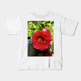 Red Hibiscus Kids T-Shirt